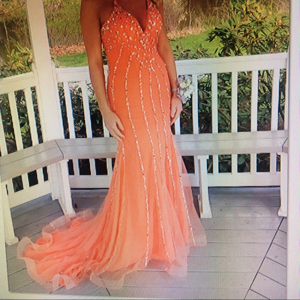 Prom dress. Custom made. Coral size 6